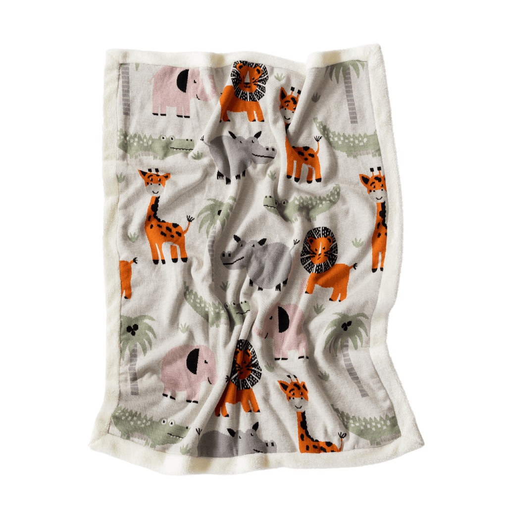 Jungle Safari Sherpa Baby Blanket