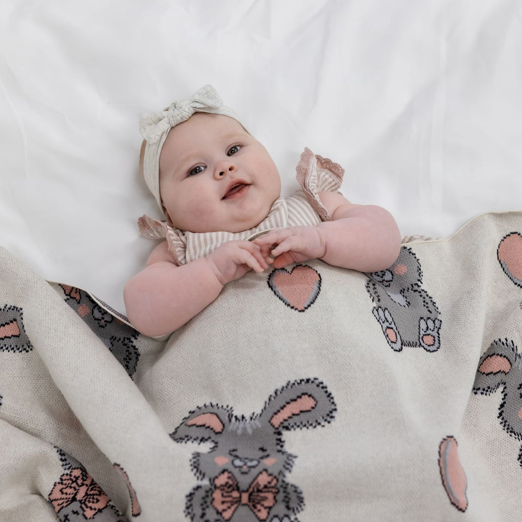 Snowball Bunny Baby Blanket